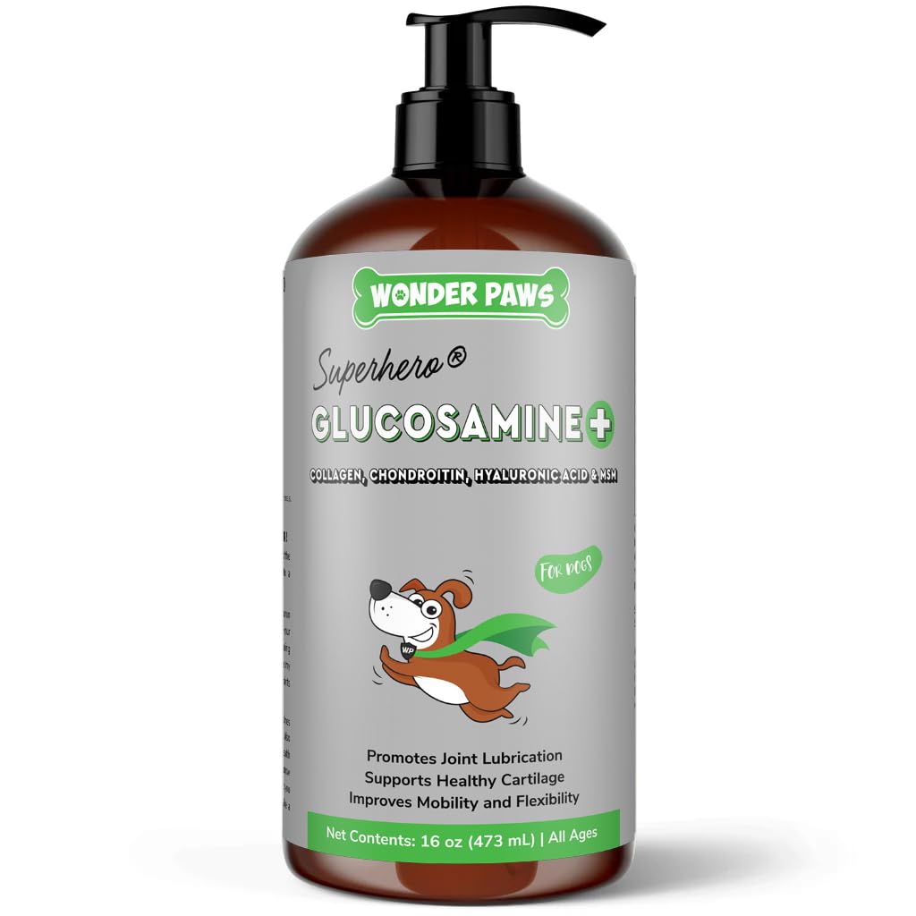 Wonder Paws botella glucosamina para perro, mejora movilidad y soporte articular.