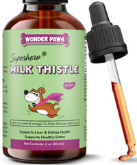 Wonder Paws gotas cardo mariano en frasco para apoyo hepático y digestivo