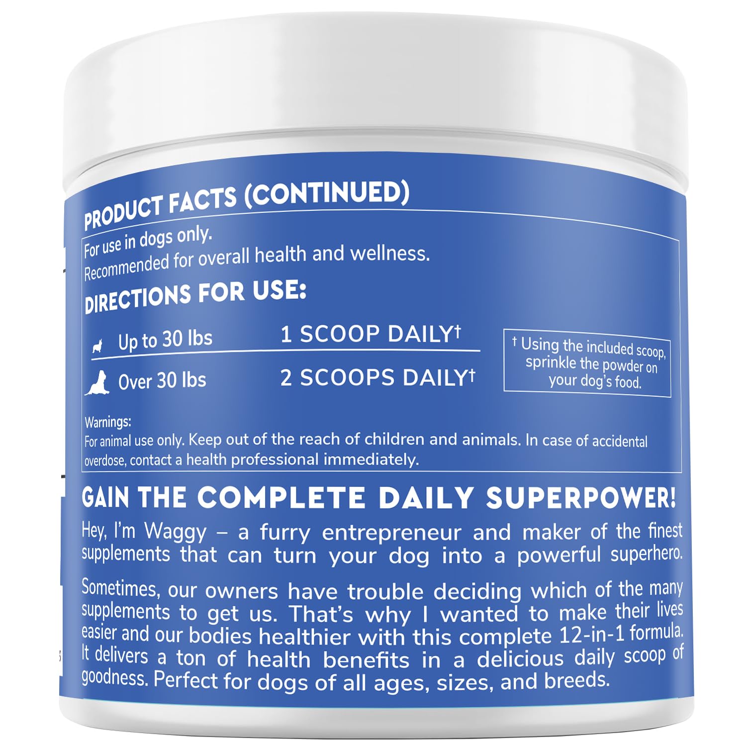 Perro activo con Wonder Paws, complemento para energía diaria