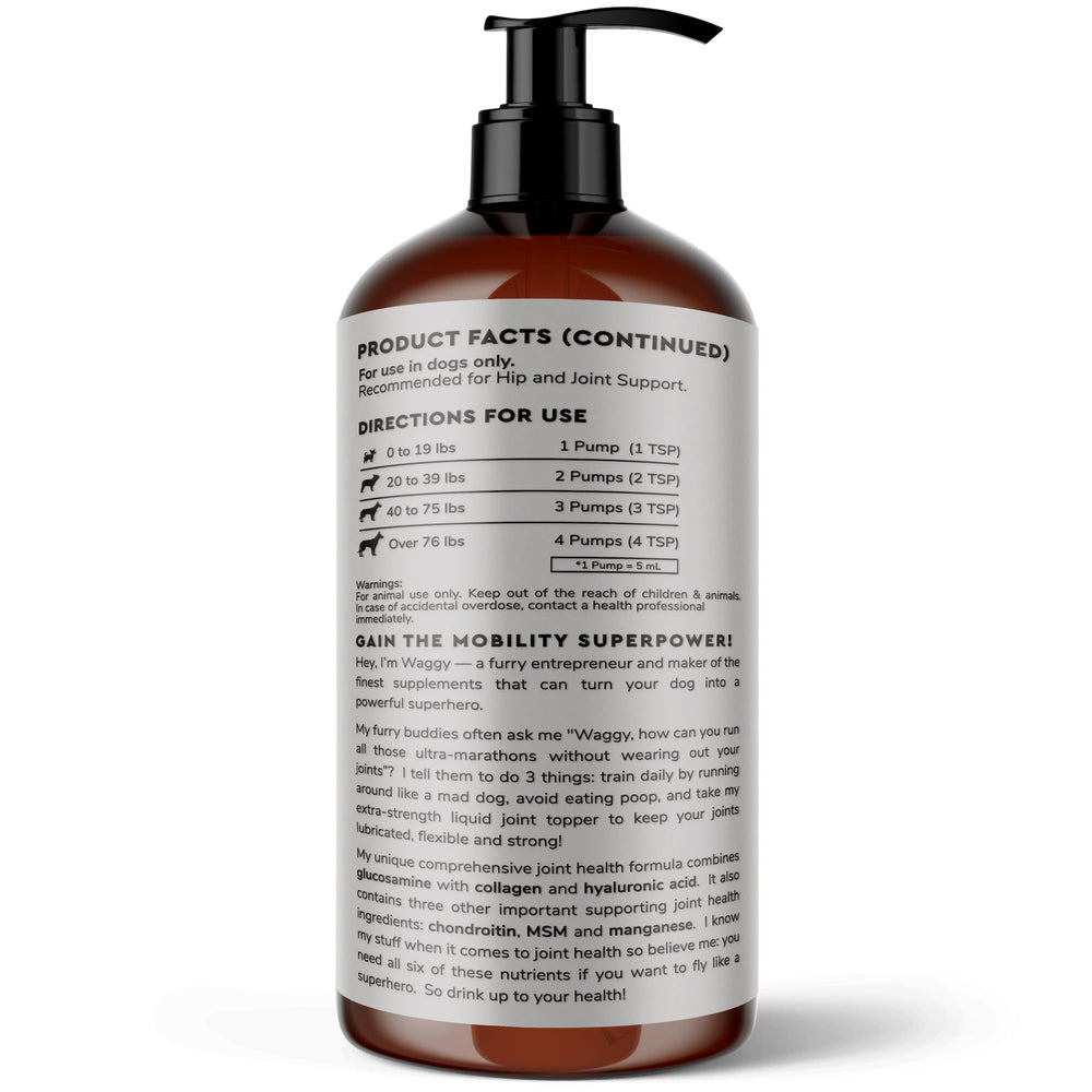 Wonder Paws uso diario facil, complemento liquido para articulaciones.