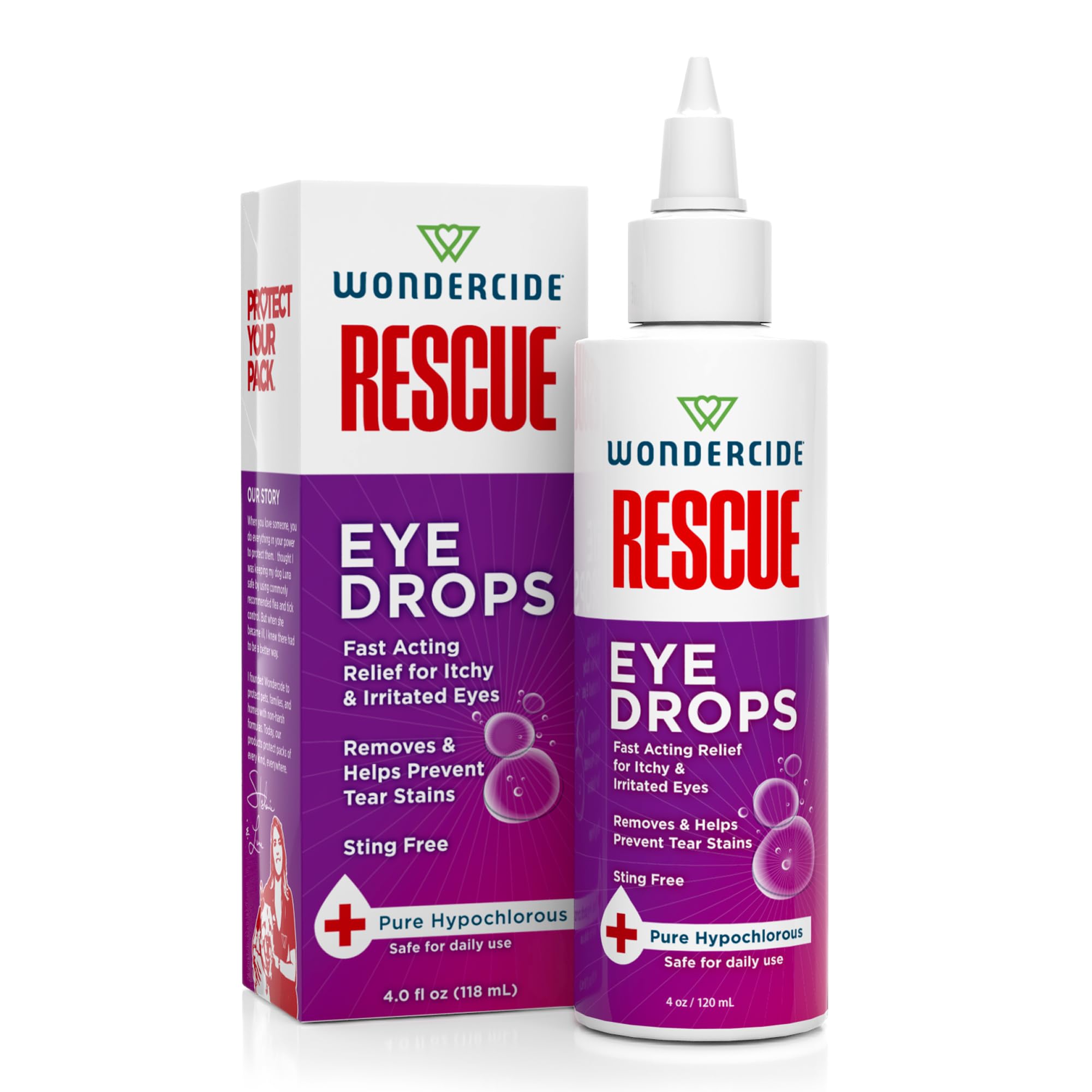 Wondercide Rescue: gotas para ojos de perros y gatos, alivio suave de irritaciones oculares.