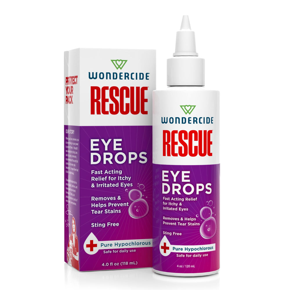 Wondercide Rescue: gotas para ojos de perros y gatos, alivio suave de irritaciones oculares.