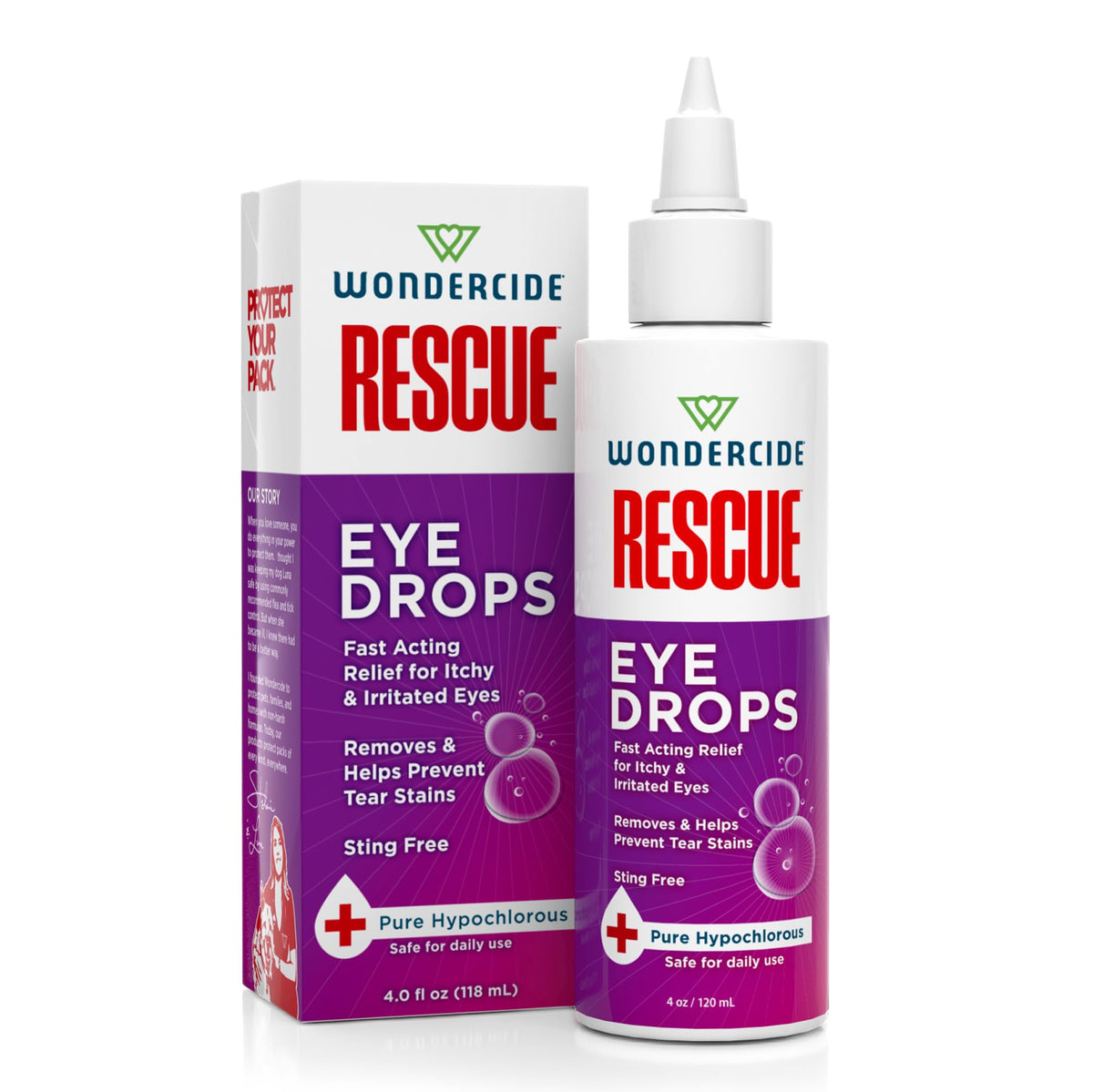 Wondercide Rescue: gotas para ojos de perros y gatos, alivio suave de irritaciones oculares.