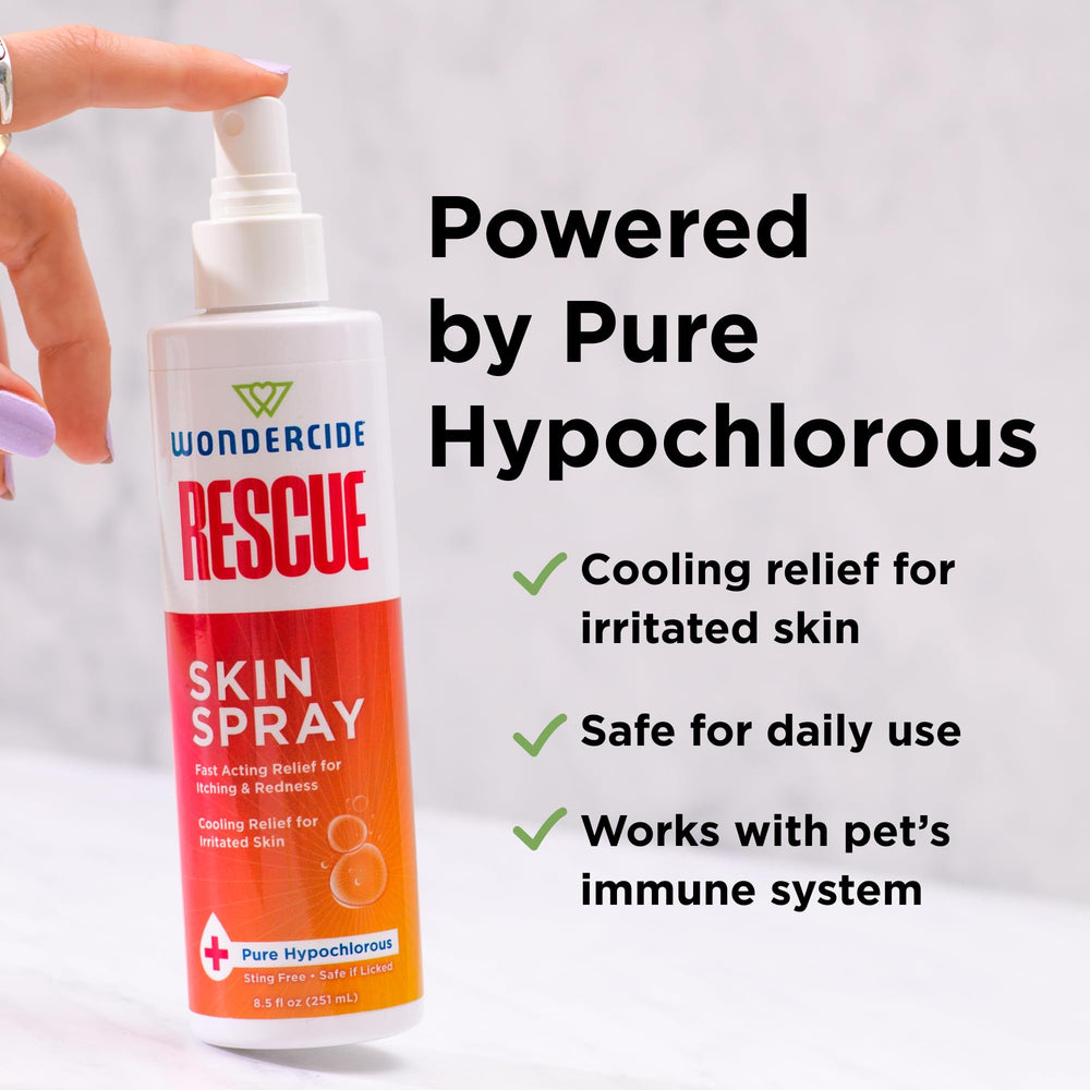 Wondercide Rescue, aplicacion-dorso-piel, facilita aplicar en la espalda de mascotas.