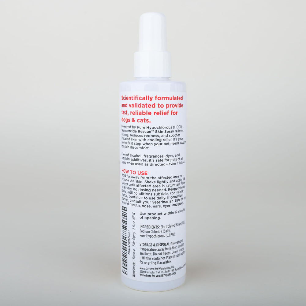 Wondercide Rescue, etiqueta-hecho-en-eeuu, fabricante cgmp y pureza de tres ingredientes.