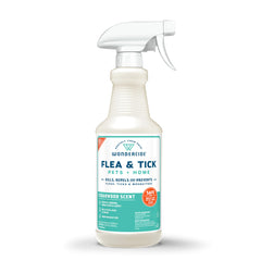 Wondercide spray antipulgas para perros y gatos, protección suave y eficaz.