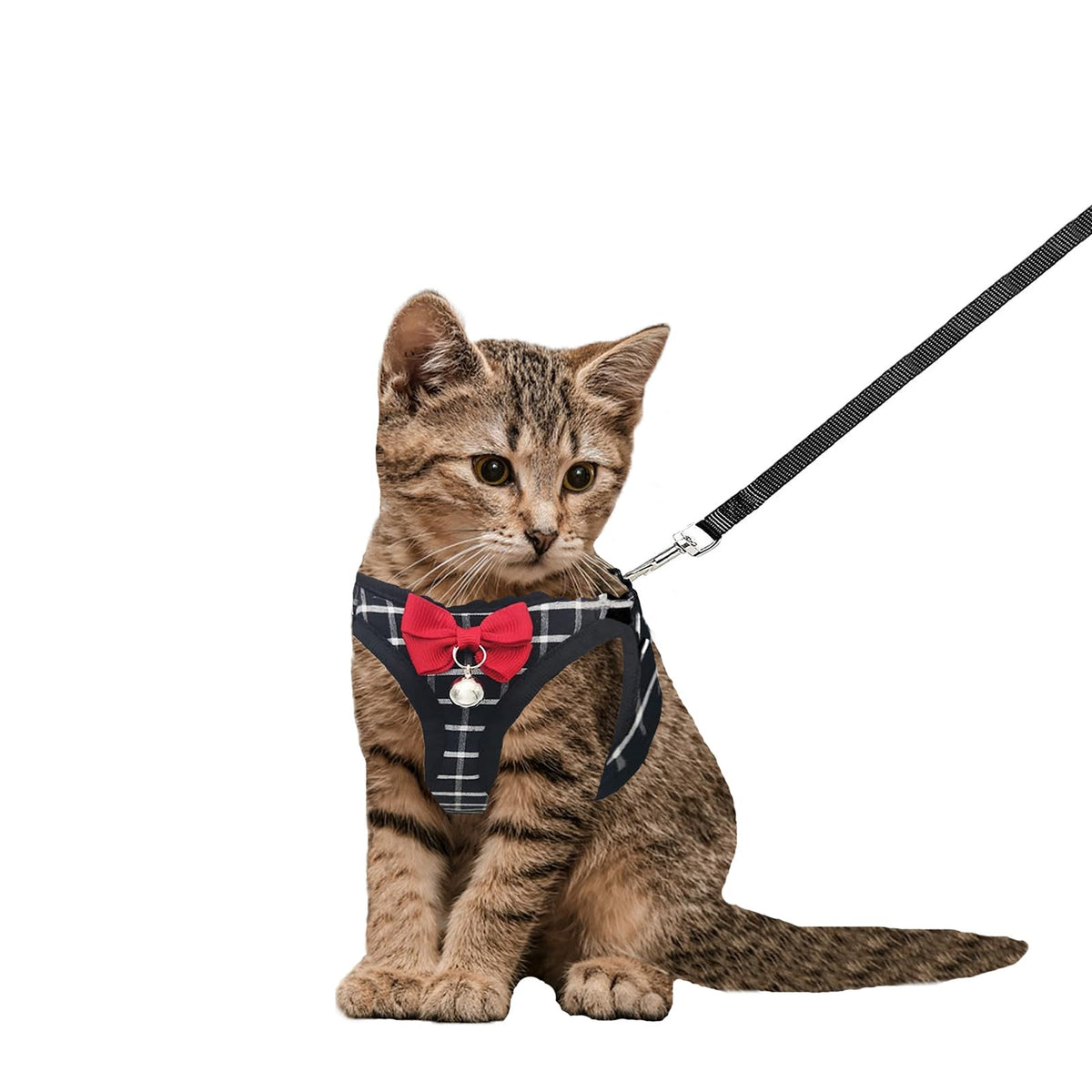 Arnés WONNABUY para gato de malla respirable, ideal para paseos cómodos.