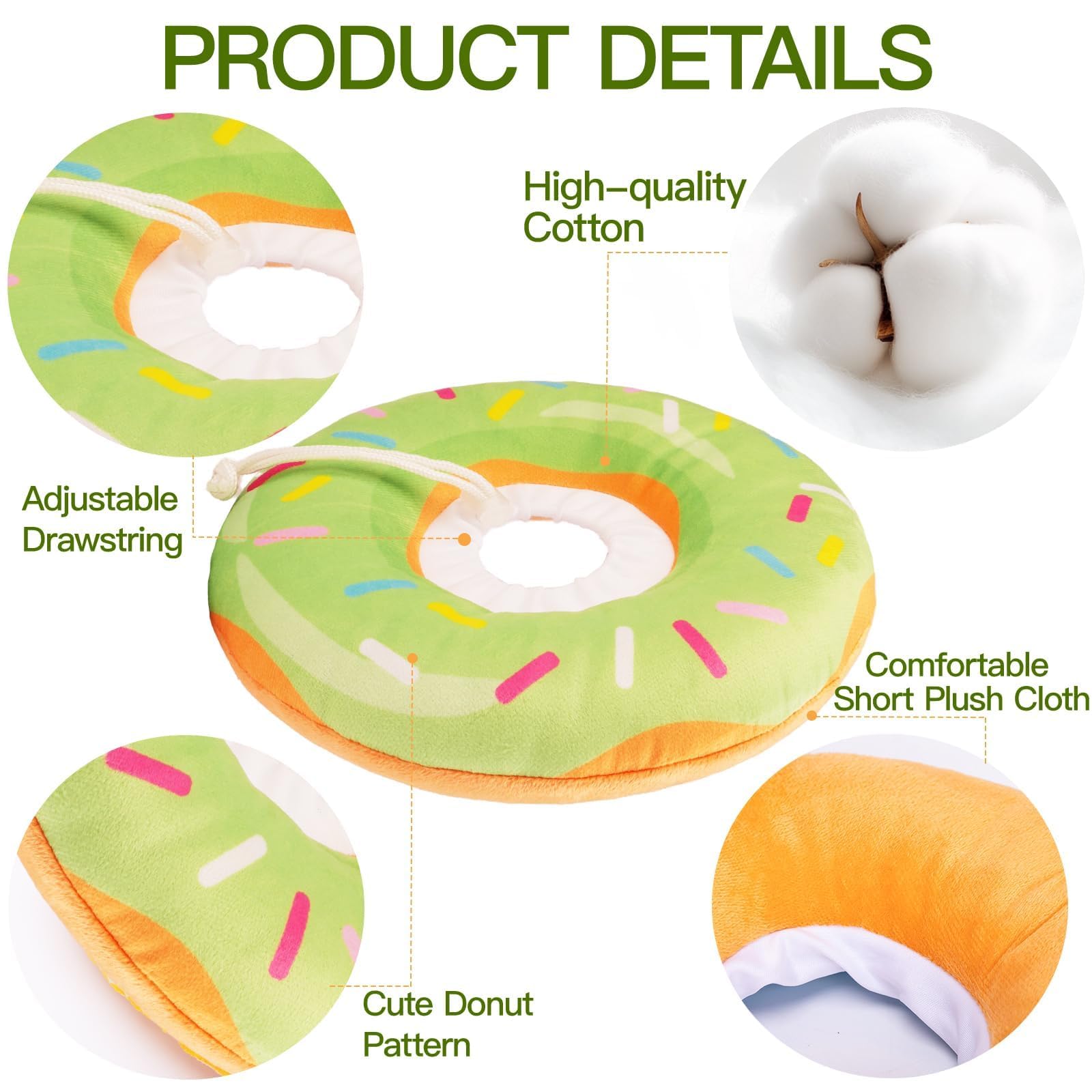 WONONE collar donut ligero para gatos, facilita el uso diario.
