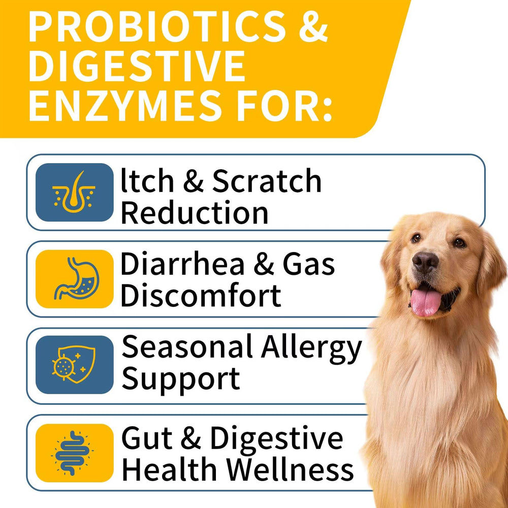 Wontechmi probióticos para perros, gomitas sabor pollo, fácil de administrar.