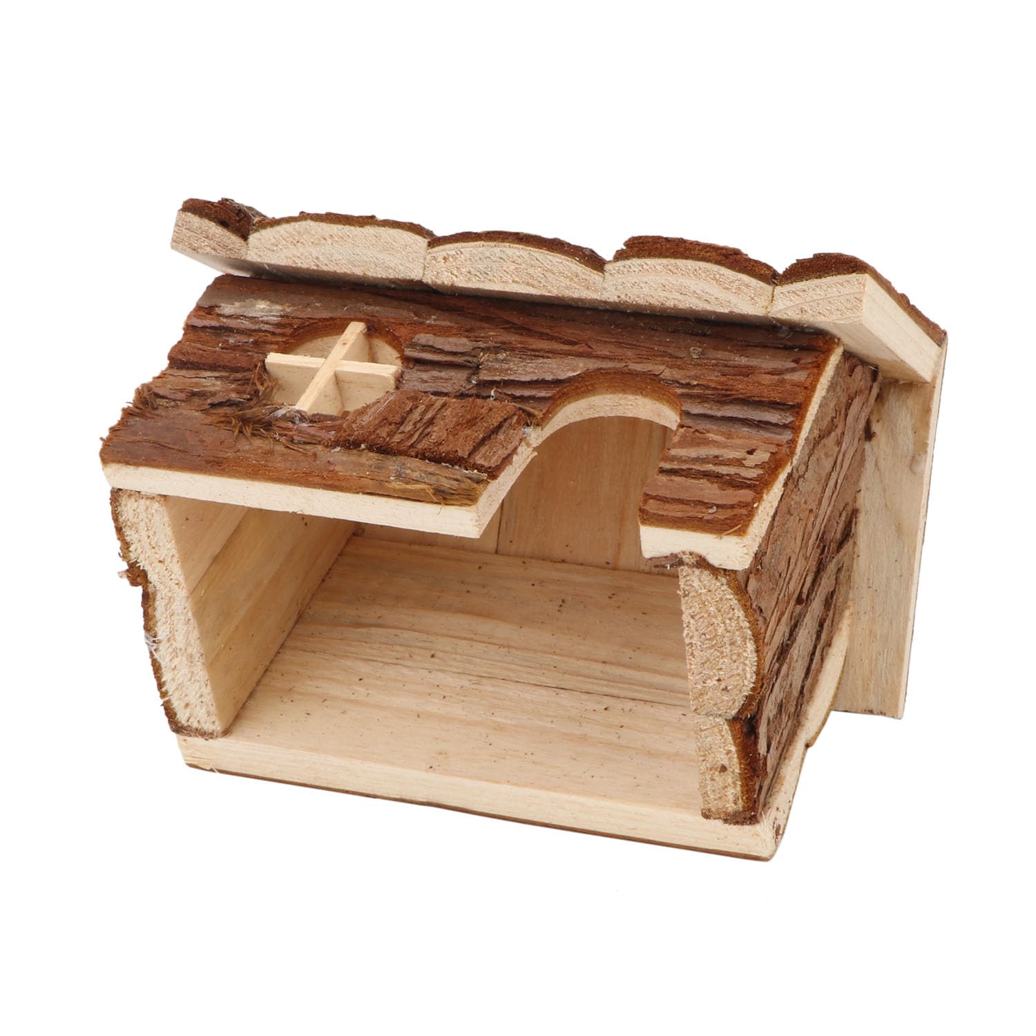 Wontee cabana hamster madera: exterior, elemento decorativo que mejora el hábitat.