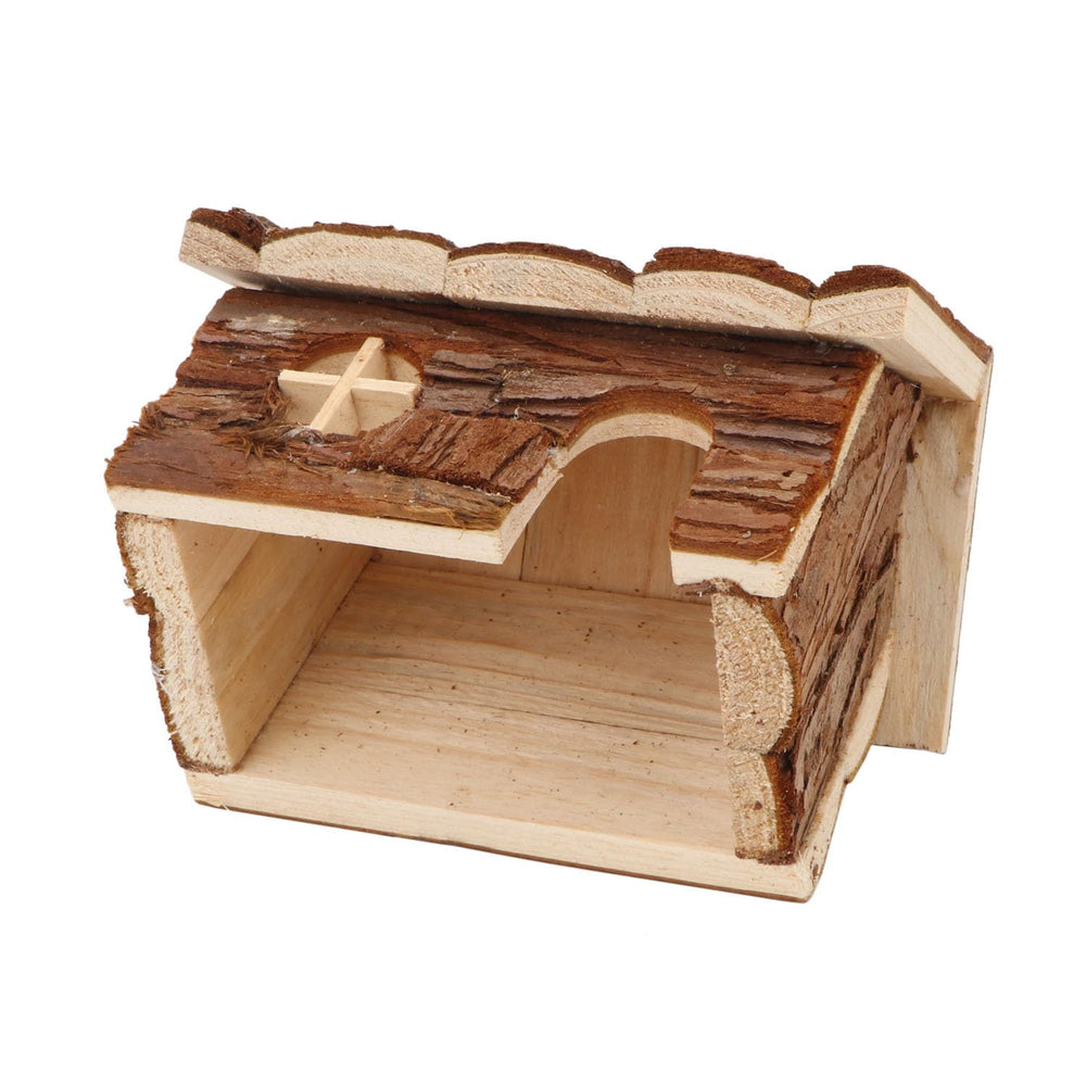 Wontee cabana hamster madera: exterior, elemento decorativo que mejora el hábitat.