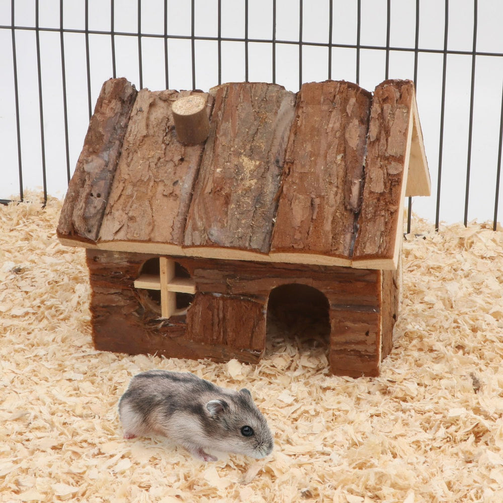 Wontee hábitat hamster madera: detalle, superficie atractiva para juego y exploración.