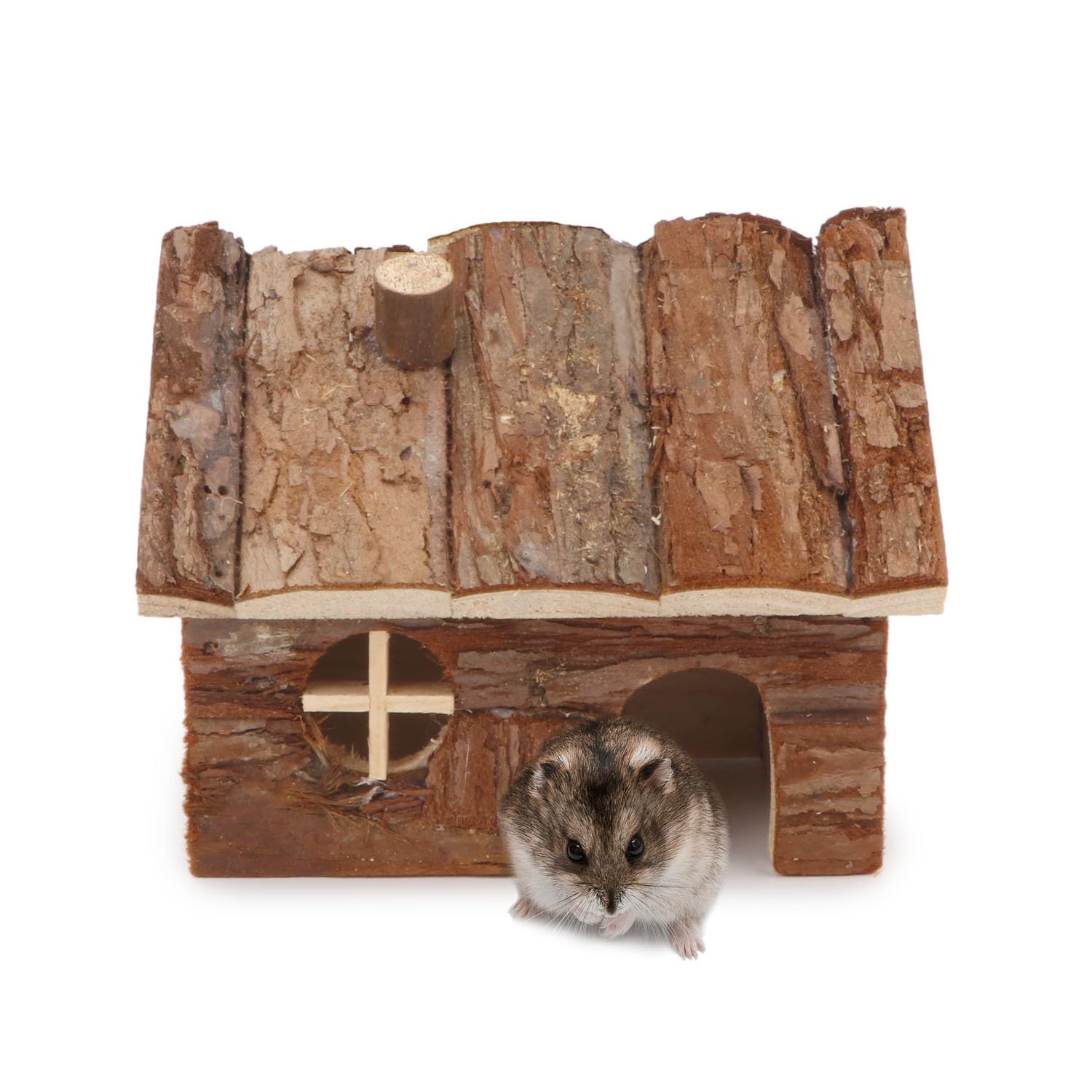 Wontee refugio hamster madera: interior, espacio seguro para esconderse y dormir.