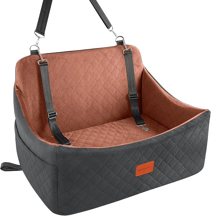 Wooaidagg asiento para perros con espuma viscoelástica ofrece soporte durante el viaje.