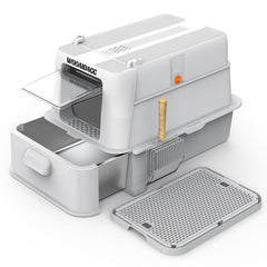 Wooaidagg caja-arena acero inoxidable, cierre completo para un ambiente más limpio.