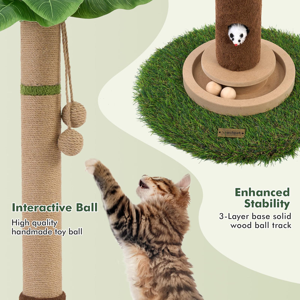 Woochpet arbol-rascador-gato-orificio-raton: simula caza real para gatitos.