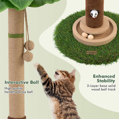 Woochpet arbol-rascador-gato-orificio-raton: simula caza real para gatitos.