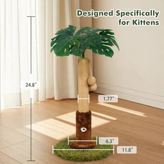 Woochpet arbol tropical rascador con bolas colgantes para juego