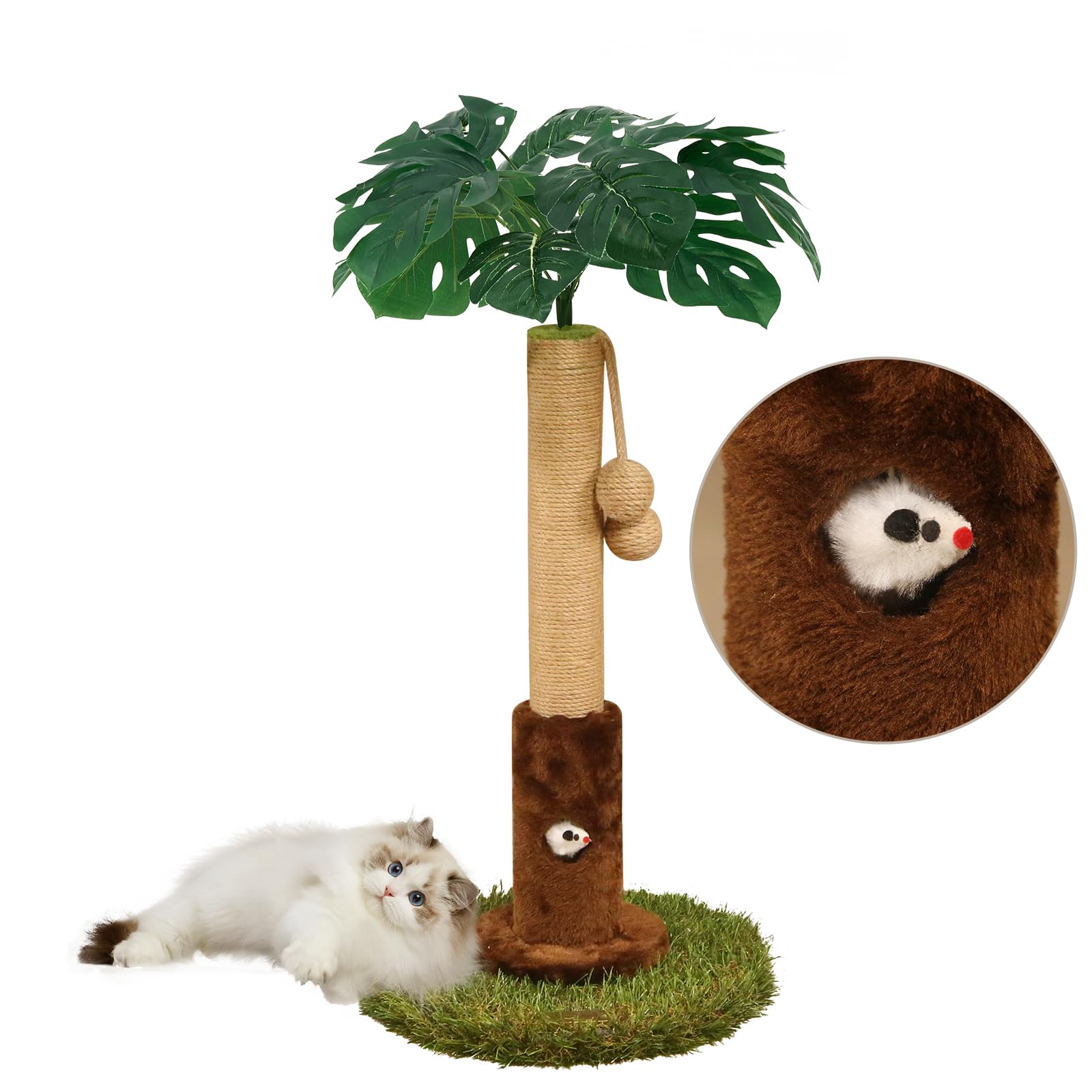 Woochpet columna rascado de 90 cm con sisal para entretener gatos