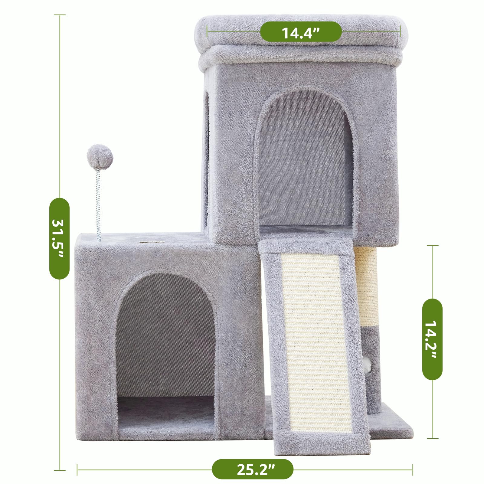 Plataforma de observación 360 grados en gris claro de Woochpet