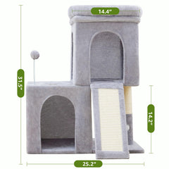Plataforma de observación 360 grados en gris claro de Woochpet