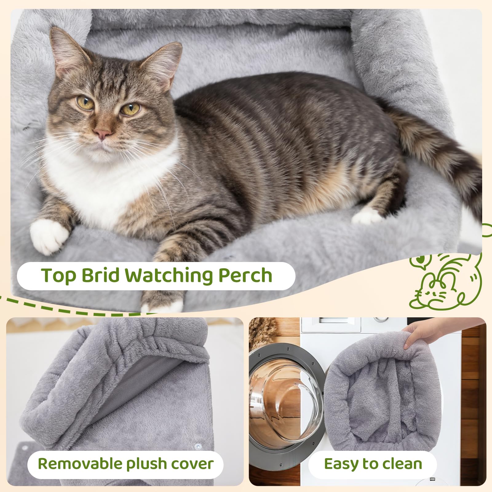 Postes de sisal naturales Woochpet en gris claro para rascar