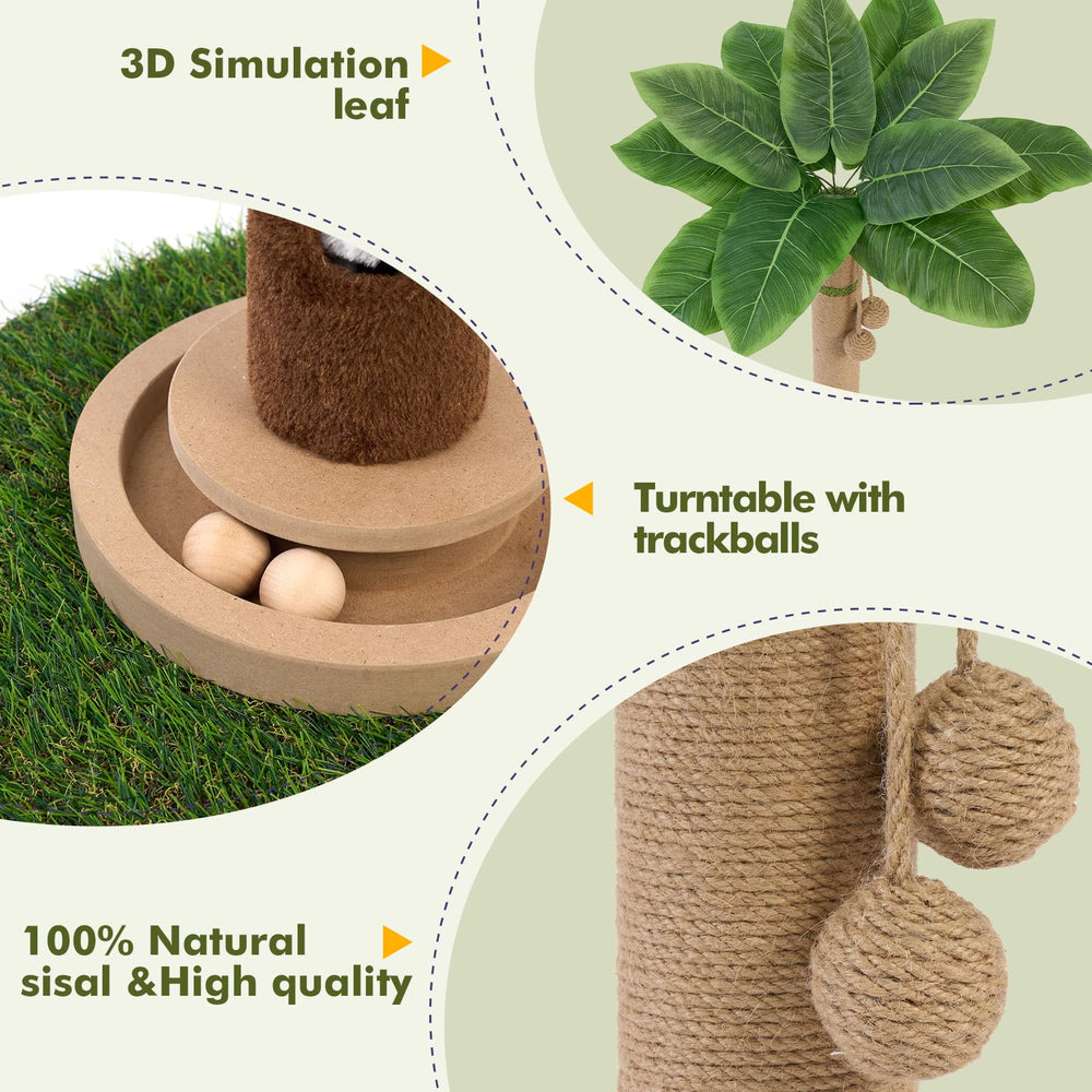 Woochpet rascador-gato-bolas-madera: estimula curiosidad y juego interactivo.