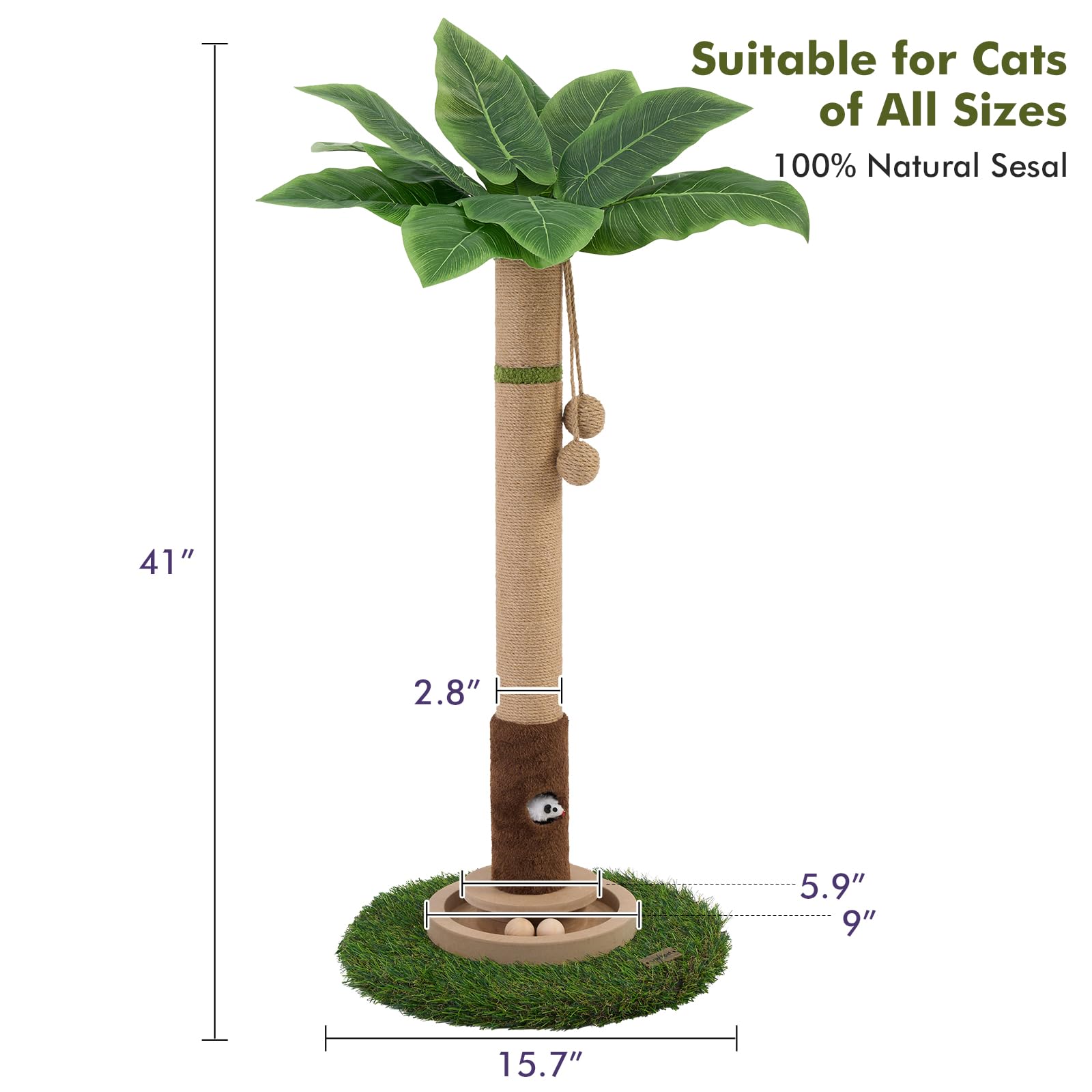 Woochpet rascador-gato-sisal-natural: ayuda a afilar uñas de forma segura.
