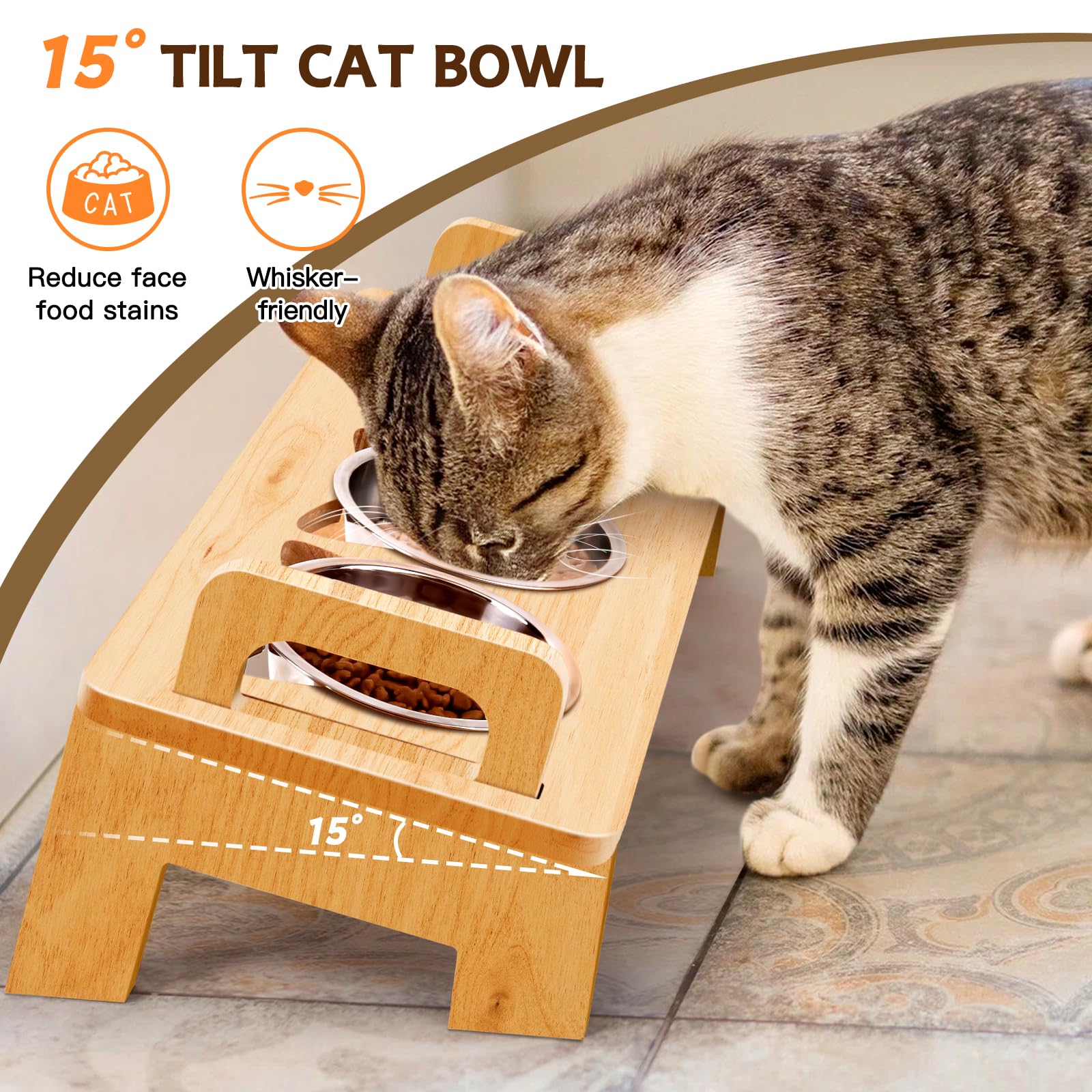 Woodever diseño moderno de tazón para gatos que encaja con cualquier hogar
