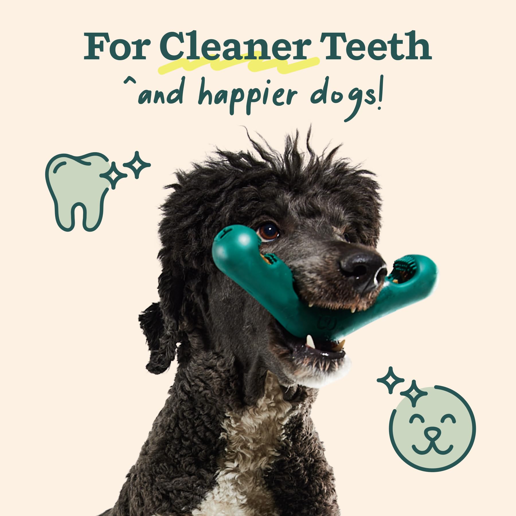 WOOF Bite n' Brush recargas-diferentes-tamaños para todos los tamaños de perro