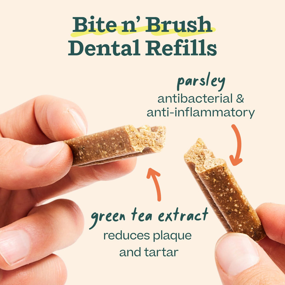 WOOF Bite n' Brush recargas-limpieza-bucal para perros
