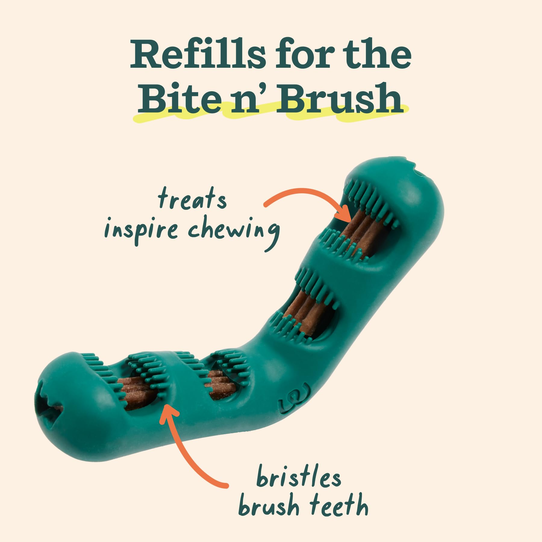 WOOF Bite n' Brush recargas-pack-dos para perros