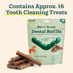 WOOF Bite n' Brush recargas-placa-y-tartar para cuidado dental