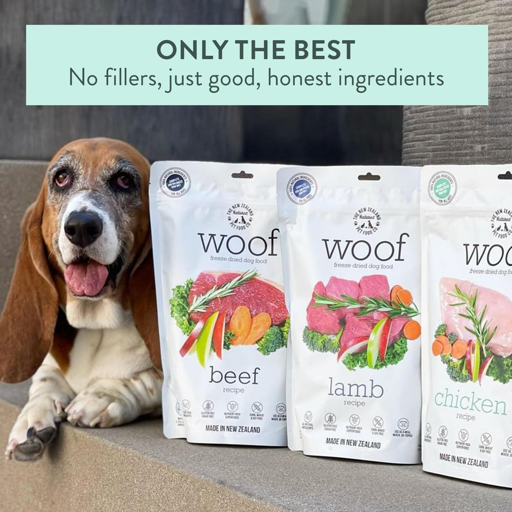 WOOF cordero liofilizado crudo, opción sin cocción para merienda.