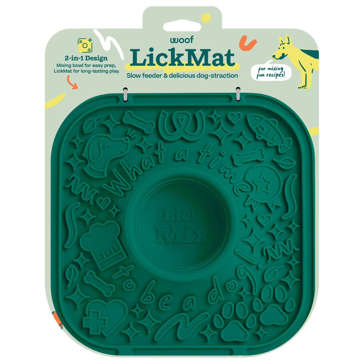 WOOF LickMat: limpieza fácil y distracción para tu perro durante la merienda.