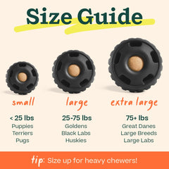 WOOF Power Chewer Pupsicle, apertura central para rellenar y limpiar fácilmente.