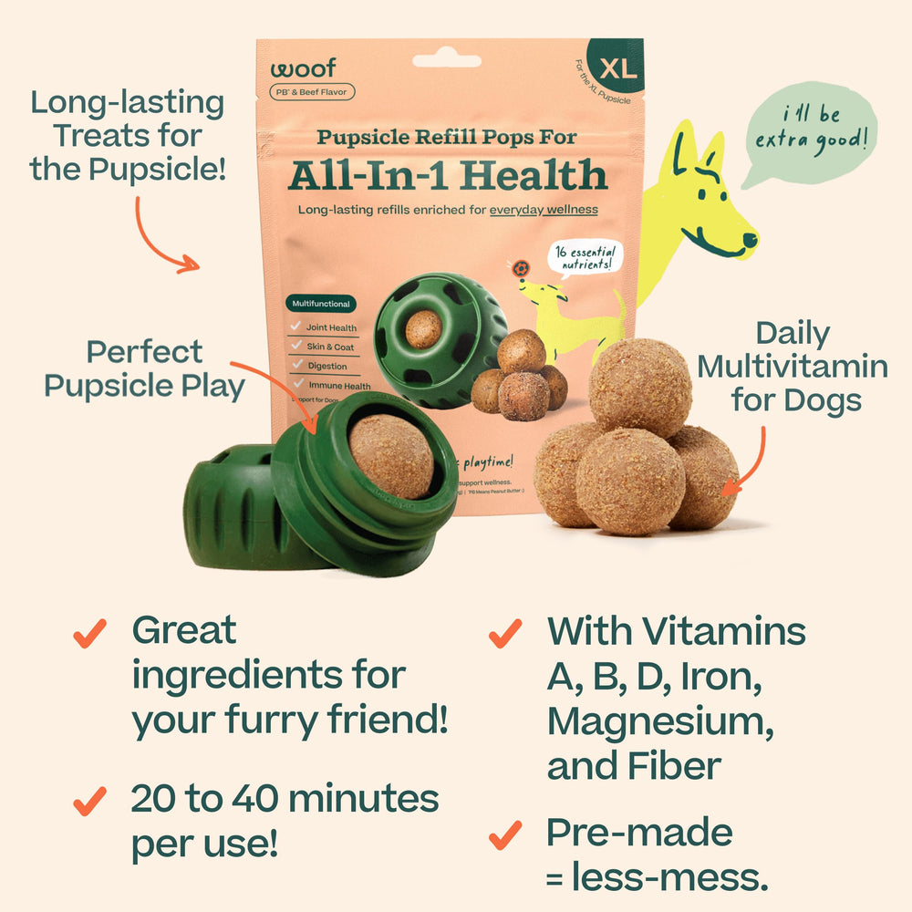 WOOF Pupsicle 30 minutos de juego, entretenimiento saludable.