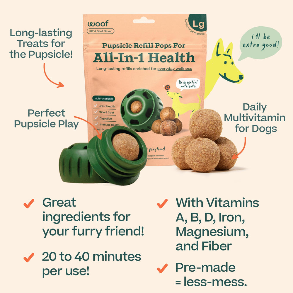WOOF Pupsicle ingredientes de alta calidad elaborados en EE.UU.