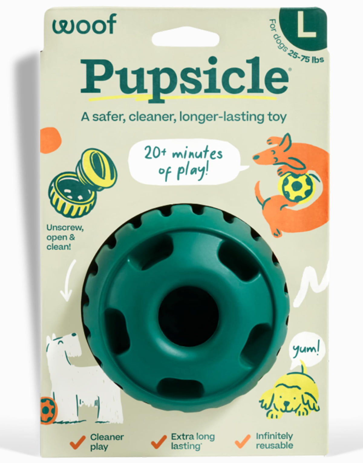 Pupsicle de WOOF, juego interactivo para perros, estimula la mente durante la pausa.