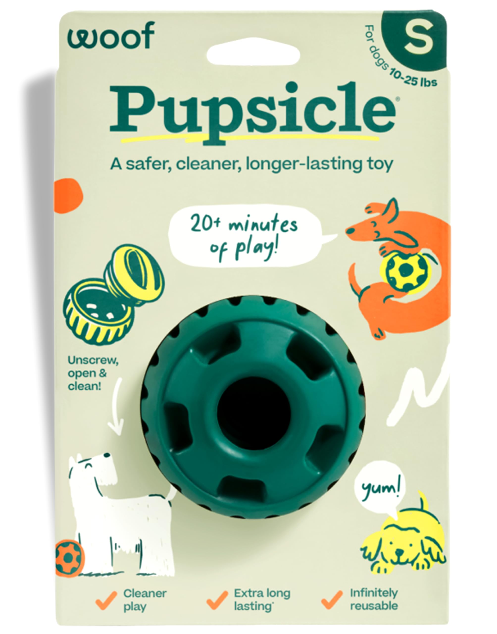 WOOF Pupsicle, juguete-interactivo duradero para perros pequeños