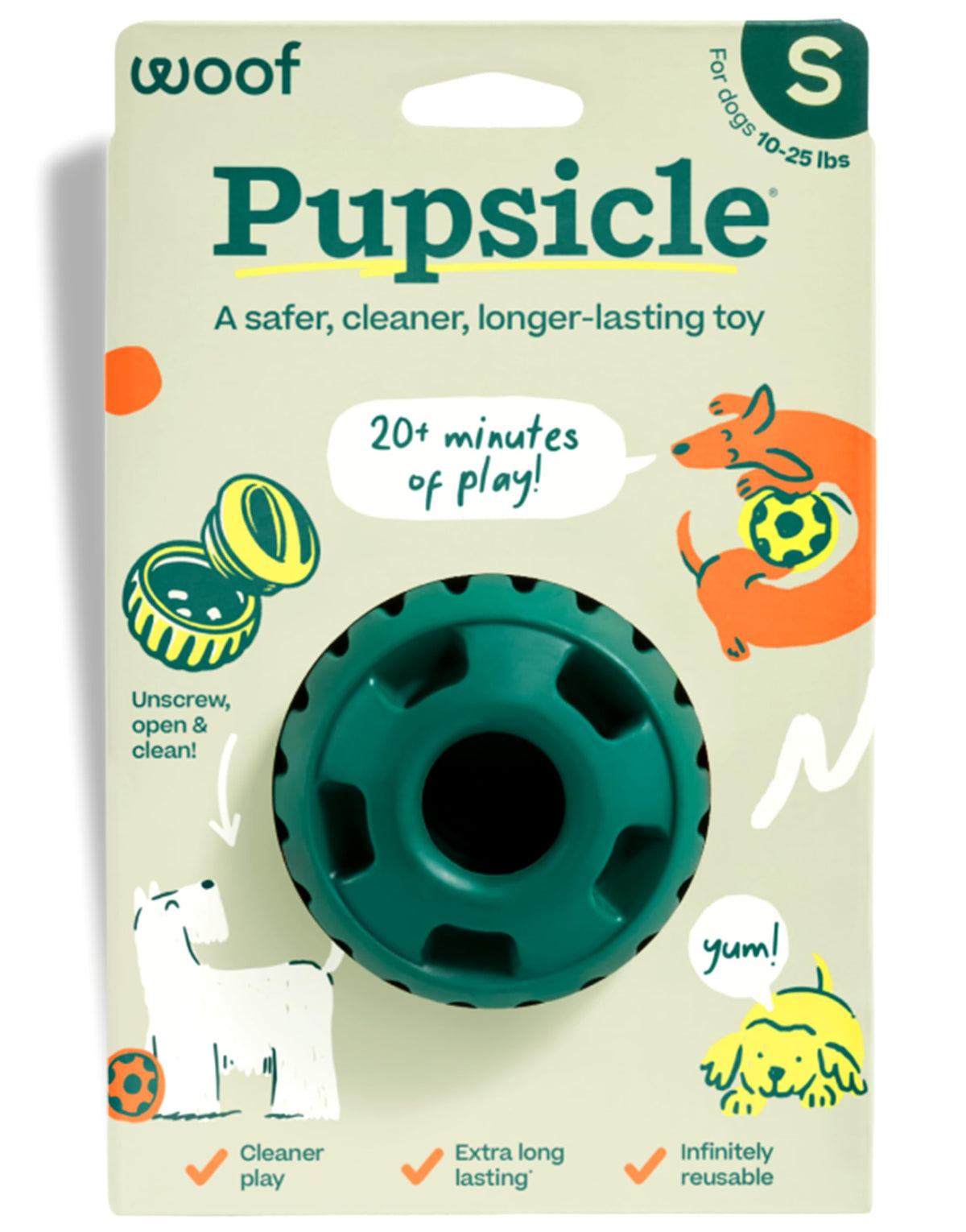 WOOF Pupsicle, juguete-interactivo duradero para perros pequeños
