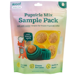 WOOF Pupsicle Mix en empaque, opción fácil para rellenar golosinas.