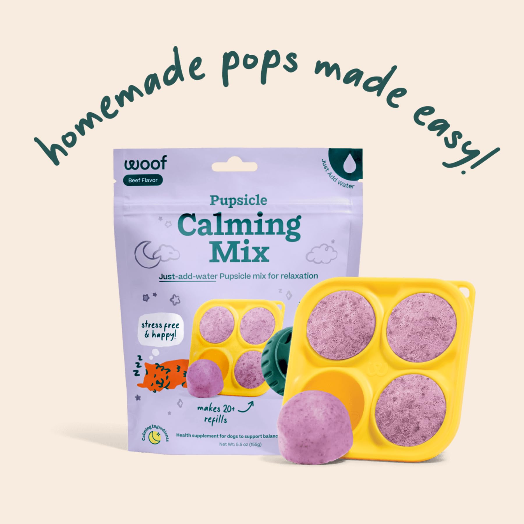 Moldes para Woof Pupsicle permiten porciones uniformes y fáciles.