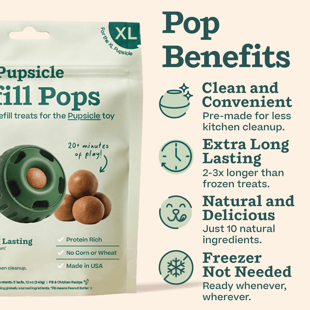 Pupsicle Pops de WOOF, rellenos naturales para diversión.
