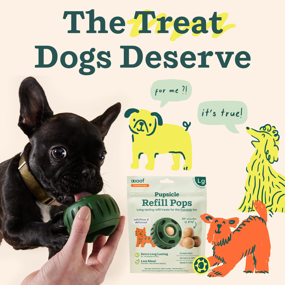 WOOF Pupsicle Refills en paquete de 7 unidades para múltiples usos.