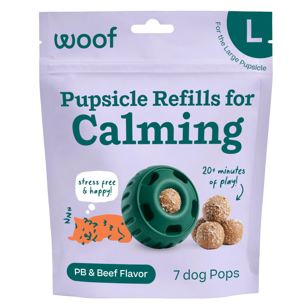 WOOF Pupsicle relleno pop calmo para juego prolongado.
