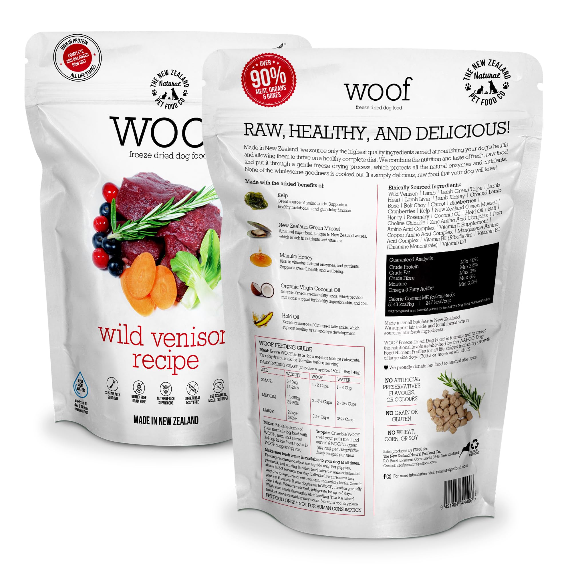 Woof deshidratado, primer plano, fuente de proteína de alta calidad.