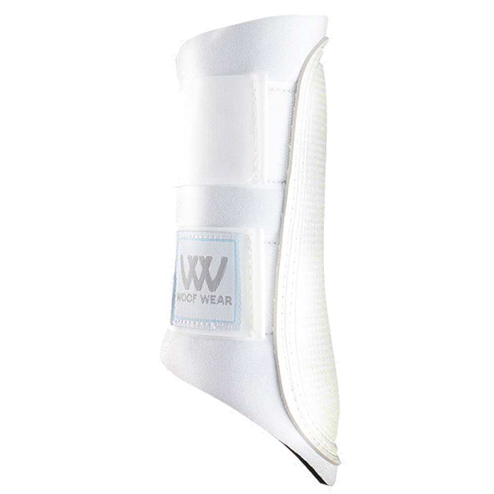 Woof Wear Botas de cepillado medianas blancas para protección y ventilación durante entrenamientos