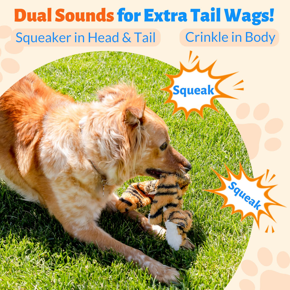 Juguete Woof Wonders sin relleno Detalles bordados, seguros y vistosos.