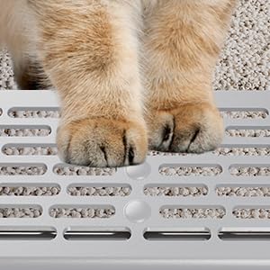 WoofiGo caja litter en hogar, apta para gatos grandes y varias mascotas.